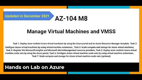 AZ 104 M8: Lab 08-Manage Virtual Machines and Virtual Machine Scale Sets, Load Balance, resize disk