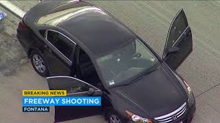 A driver and passenger were injured in shooting along the westbound
210 freeway near 15 fontana.