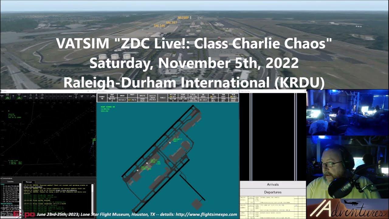 VATSIM Timelapse "Class Charlie Chaos" RDU Ground, November 5th, 2022