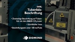 Tubenfalzbeschriftung in IWK Tubenfüller mit Domino D620i Laser-Codierer