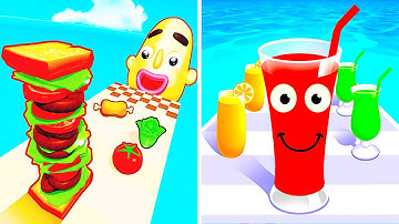 Sandwich Runner vs Juice Run 🥪🥤 Satisfying Levels Gameplay Walkthrough Android iOS XK96