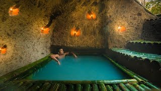 Dig to Build Amazing Secret Bamboo House with Bamboo Swimming Pool by Jungle Survival
