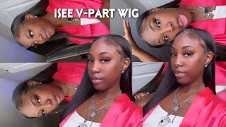 شعر مستعار V-PART ناعم مع ترك خصلات أمامية بالتعاون مع ISEE HAIR screenshot 5