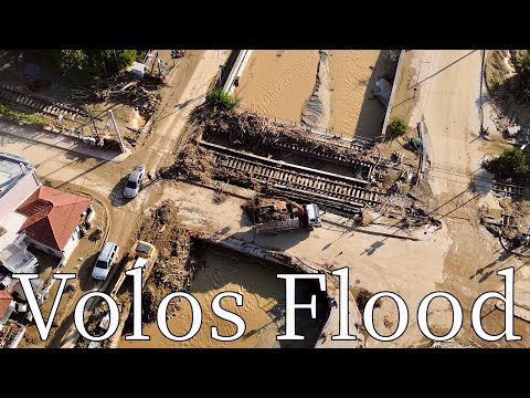 Consequences of Volos Flood, Greece - by drone [4K]. #storm