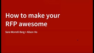 Famous How to make your RFP awesome Net Worth