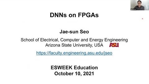 ESWEEK 2021 Education - DNNs on FPGAs