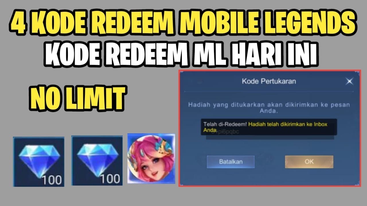 BURUAN KLAIM! 4 KODE REDEEM ML TERBARU KODE REDEEM MOBILE LEGENDS KODE ...
