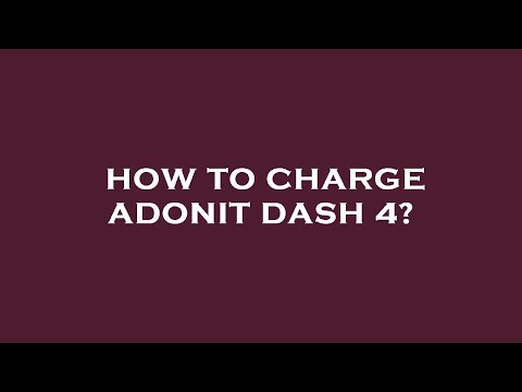 How To Charge Adonit Dash 4 