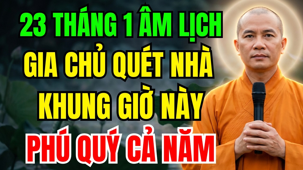 23 THÁNG 1 ÂM LỊCH : GIA CHỦ QUÉT NHÀ ĐÚNG 4 KHUNG GIỜ NÀY, GIÁU SANG ẬP ĐẾN KHÔNG NGỪNG