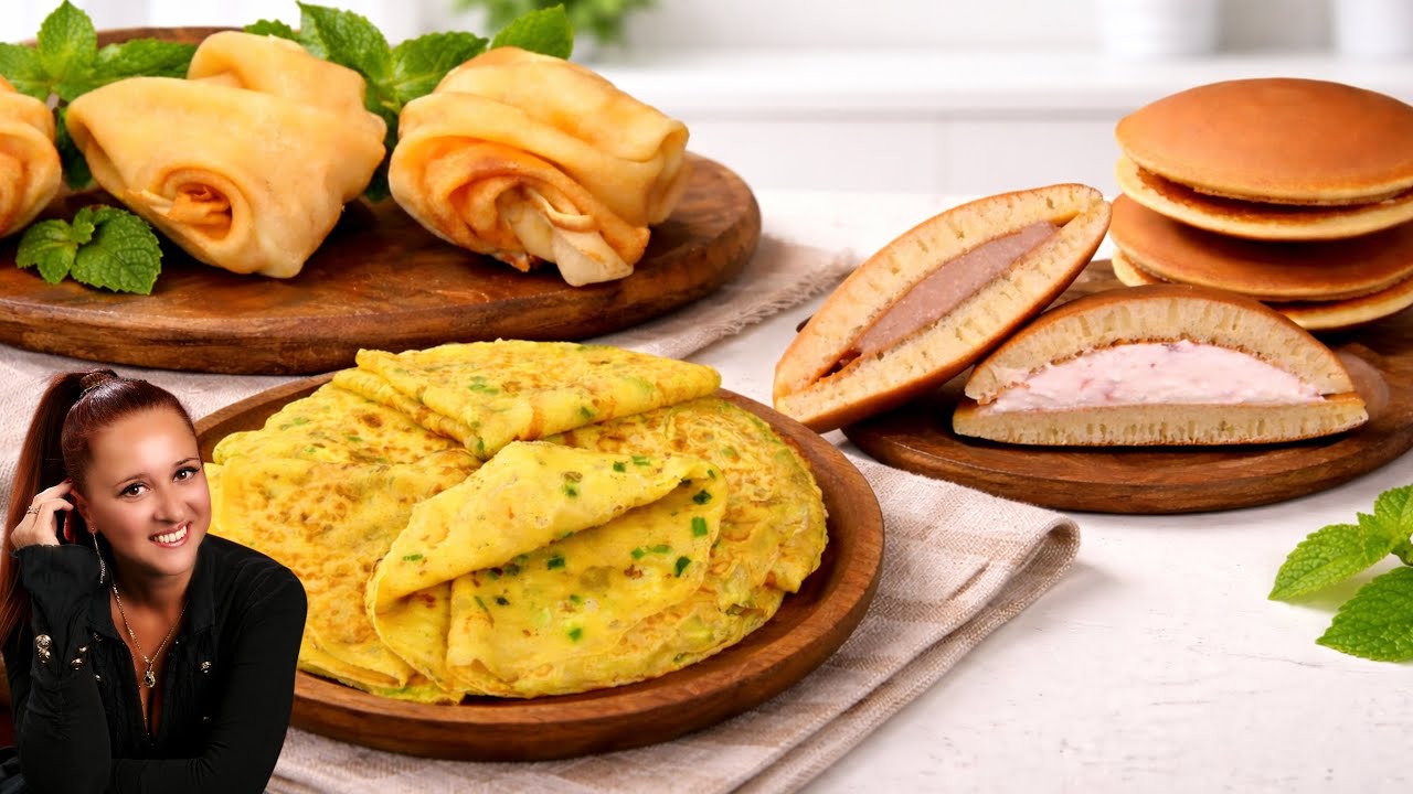 3 рецепта🥟Если не знаете, какие блины приготовить на Масленицу - это видео для Вас обед ужин завтрак