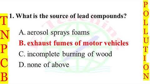 Environmental Pollution part 2 Important MCQs Questions and Answers for TNPCB exam competitive exam