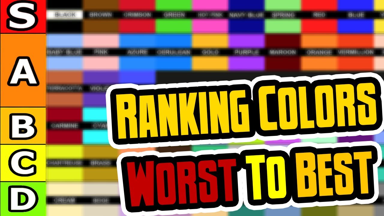Ranking COLORS Worst To Best (Updated) - Color Tier List Maker - YouTube
