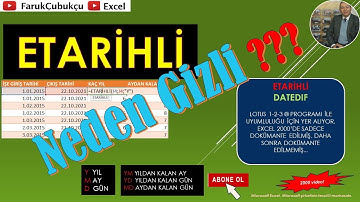 Excel ETARİHLİ / DATEDIF fonksiyonu