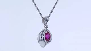 Peora Created Ruby Sterling Silver Venus Pendant Necklace SP11650