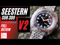 V2 Seestern SUB 300 Doxa Homage watch Full Review. What’s new and how does it compare? HD
