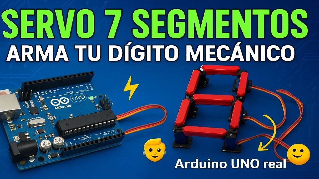 SM 110 🥎. SERVOMOTOR. DISPLAY DE 7 SEGMENTOS CON SERVOMOTORES | Proyecto REAL paso a paso.