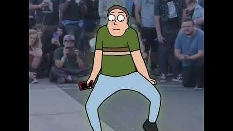 Guy turns into Rick and Jerry while dancing (Rick and Morty)