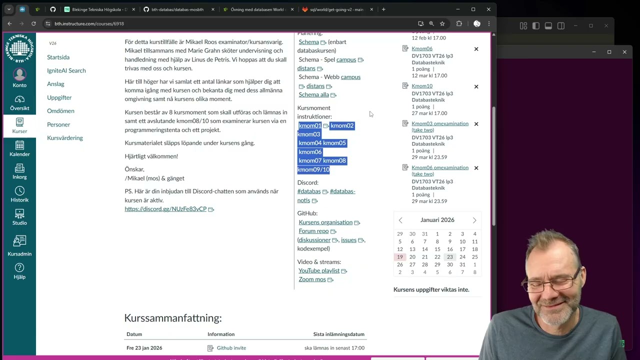 [databas] kmom01 - Introduktion till kursen databas
