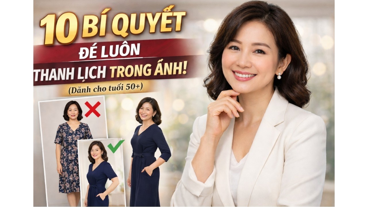 10 bí quyết giúp bạn LUÔN trông thanh lịch trong ảnh dành cho người trên 50 tuổi!