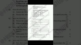 Exam question paper | Computer Network and Cloud Computing question paper | dbatu university