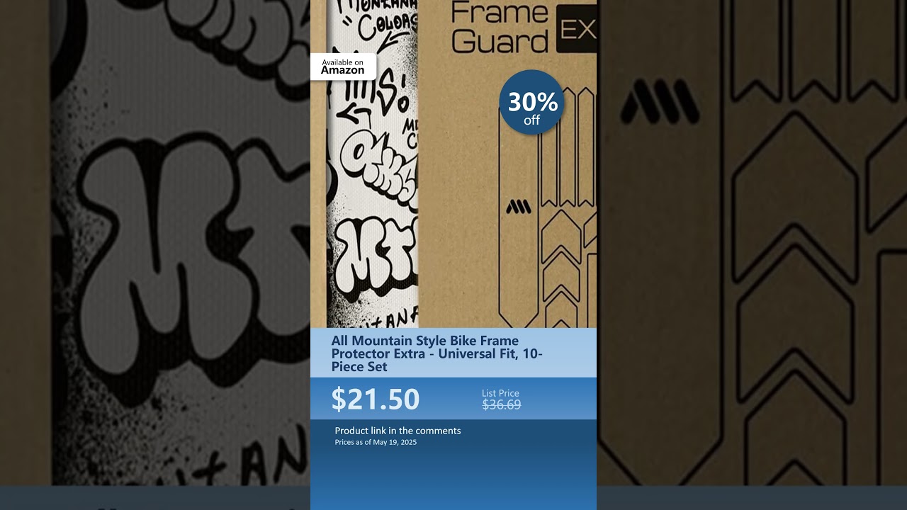 All Mountain Style Bike Frame Protector Extra - Universal Fit, 10-Piece Set