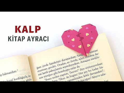 Origami Kalp Kitap Ayracı Yapımı, Kağıttan Kolay Kitap Ayracı Nasıl Yapılır?