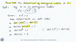 Determinant of an orthogonal matrix has value +-1