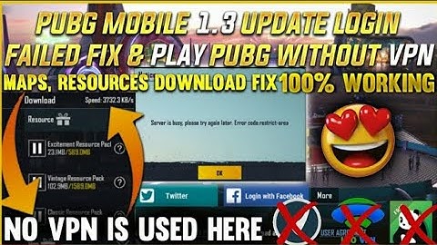 #pubgloginfix After 1.3.0 Update Pubg Mobile Maps, Resources Download Fix Without VPN | PUBG NETWORK