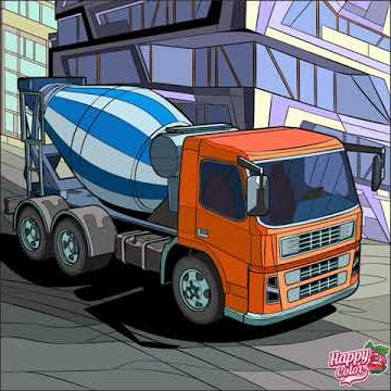 Mewarnai gambar Truk Molen #shorts #truck #mewarnai #happycolor