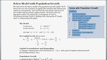 Solow Swan Model with Population Growth - Part 1 of 2