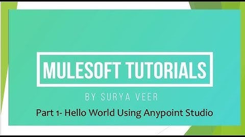 MULESOFT TUTORIALS ||Part-1 || Hello World using Anypoint Studio |