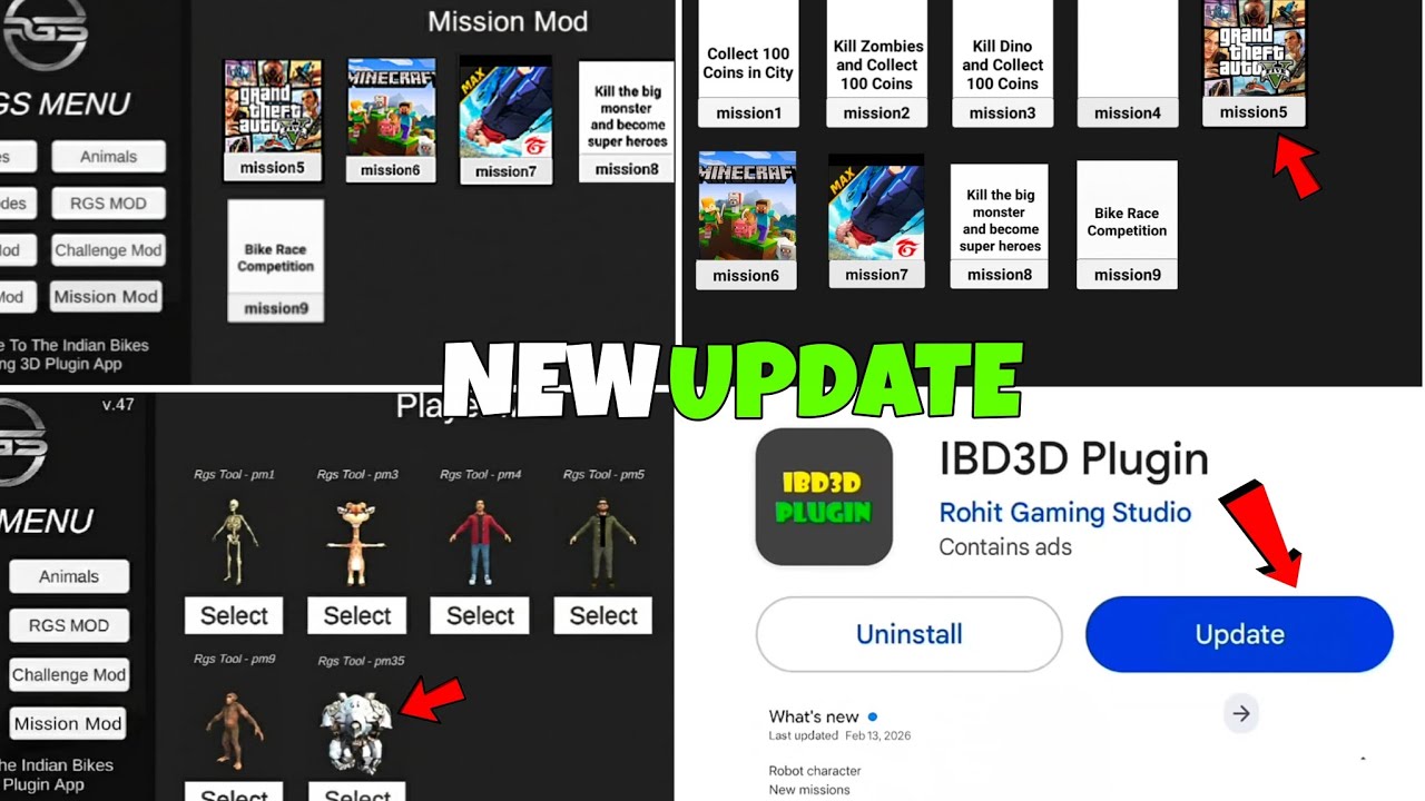 New Mission And Robot Character Cheat Code In Indian Bike Driving 3d 