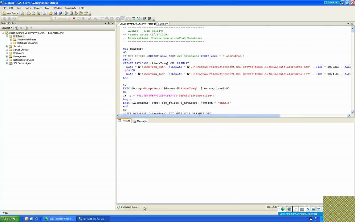 Create AlarmTraq 6.0 SQL Database
