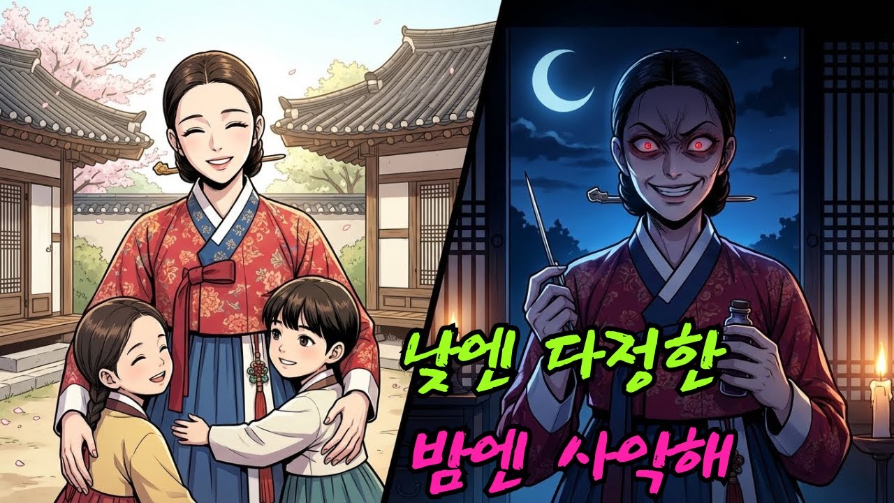 낮에는 의붓자녀들에게 다정한 계모처럼 행동하지만, 밤이 되면 사악한 본성을 드러낸다.| 민담 | 전설 | 설화 | 옛날이야기