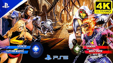 Marvel vs Capcom Infinite | Spencer & Captain Marvel vs Gamora & Ghost Rider | 4K #marvelvscapcom