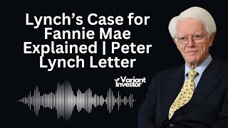 Lynch’s Case for Fannie Mae Explained | Peter Lynch Letter to Shareholders (English)