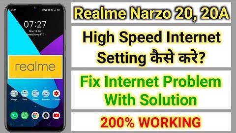Realme Narzo 20 - 20A high speed internet Setting | How to increase internet speed in Realme mobile