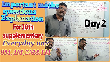 Important maths questions explanation for 10th class supplementary exam|Day2