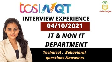 TCS Interview Experience| TR,MR & HR Round | All shift Interview Question 04/10/2021| IT & Non- IT
