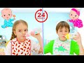 Anabella and Bogdan 24 Hour Baby Challenge and Other Fun Challenges for Kids 2