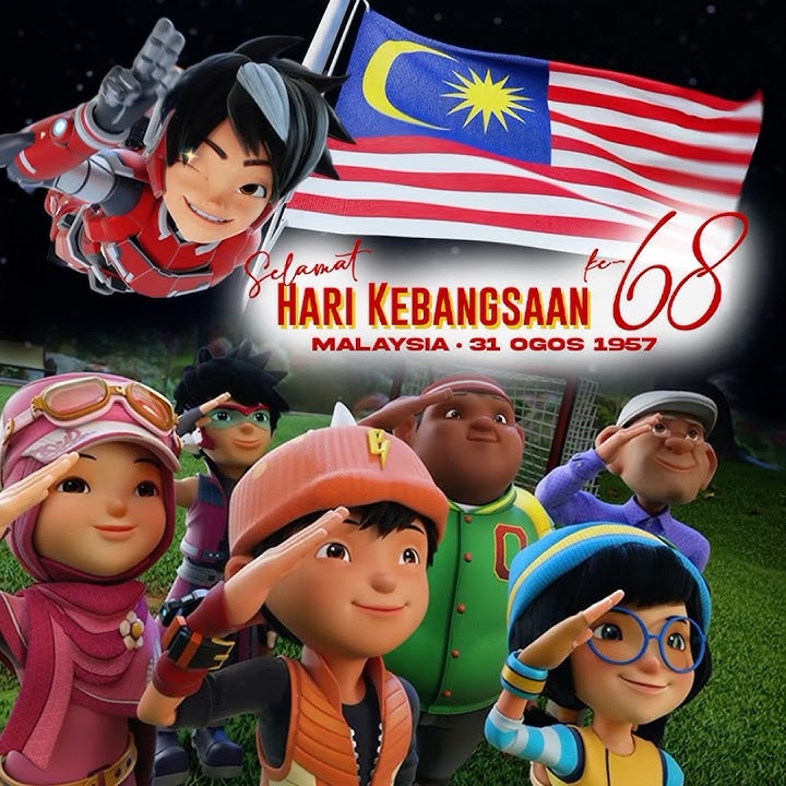 Selamat menyambut Hari Kebangsaan yang ke-68 kepada Malaysia! 🇲🇾#BoBoiBoy #Mechamato #PapaPipi
