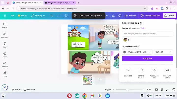 Saving Canva Link to Google Classroom