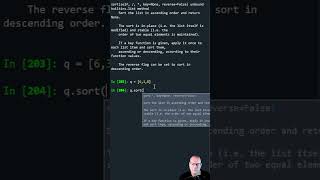 Python Data & More Let's Look At The List Sort Method In Python