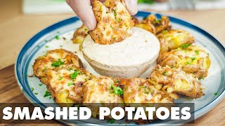 Crispy Smashed Potatoes With Dipping Sauce