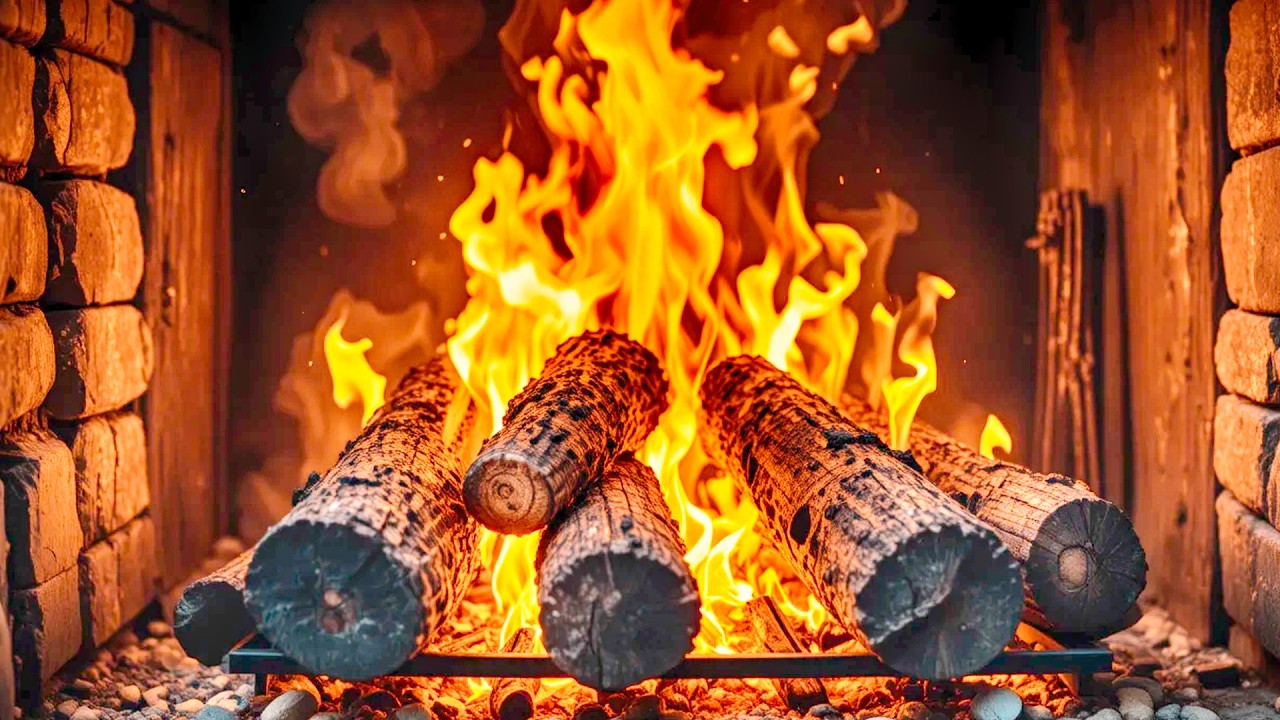 Warm Fireplace & Soft Piano 🔥 Merry Christmas Ambience for Sleep, Study & Calm Energy