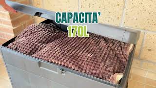 Baule Da Giardino 78x55x52 Cm – Cassapanca Impermeabile, Effetto Legno Antracite, 170 Litri, Made In Italy
