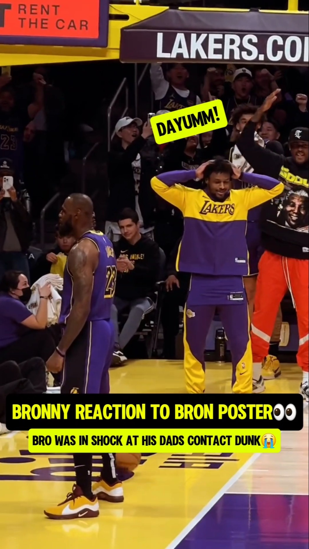 Bronny shook by LeBron's Poster Dunk?