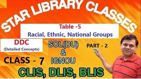 CLASS -7 : DDC - Table-5 ( Part -2 ) by Subhash Sir