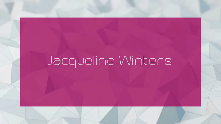 Jacqueline Winters - appearance