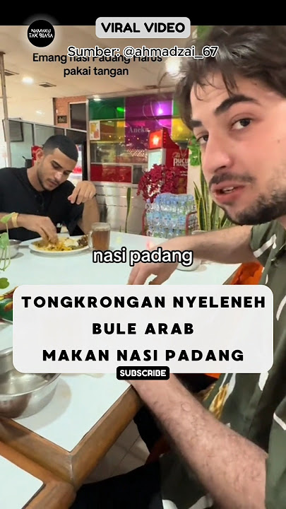 (Warning) Bule Arab Tutor Nyeleneh Makan Nasi Padang‼️ #reaksibule #buleriview #shorts #viralvideo